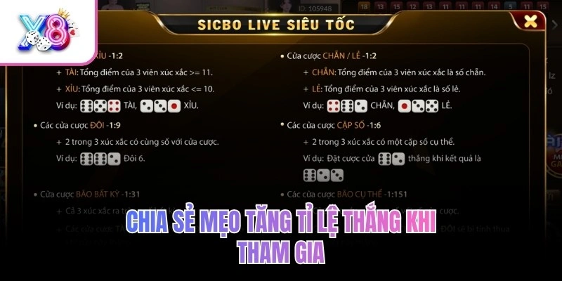 Chia sẻ mẹo tăng tỉ lệ thắng khi tham gia 